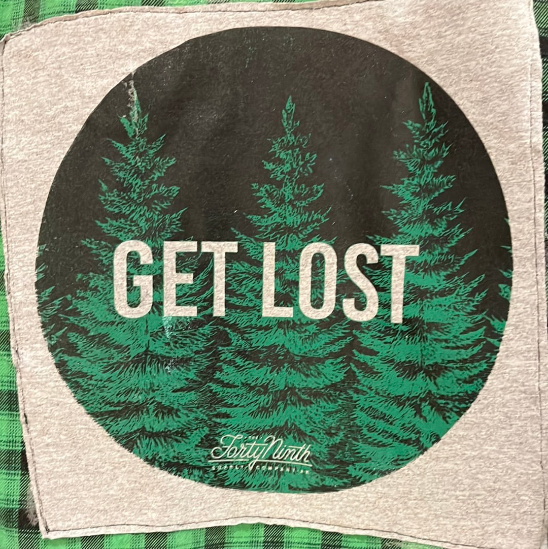 Green Get Lost Flannel, size x-small, by JKinAK