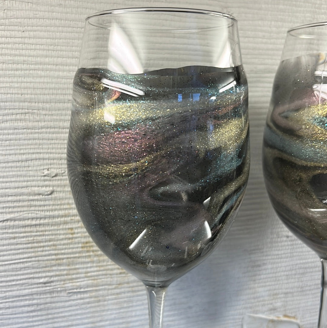 Wine Glass Set of 2 (Translucent Gold Aurora)