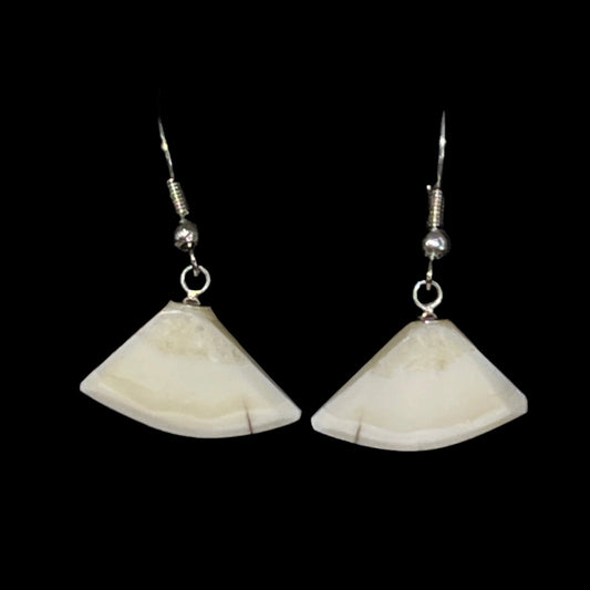 Alaskan Walrus Ivory Earrings (Ulu Shaped)