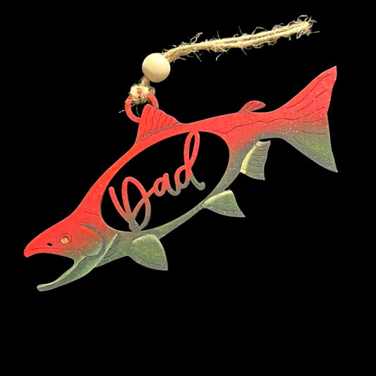 Dad/Father Red Salmon Ornament