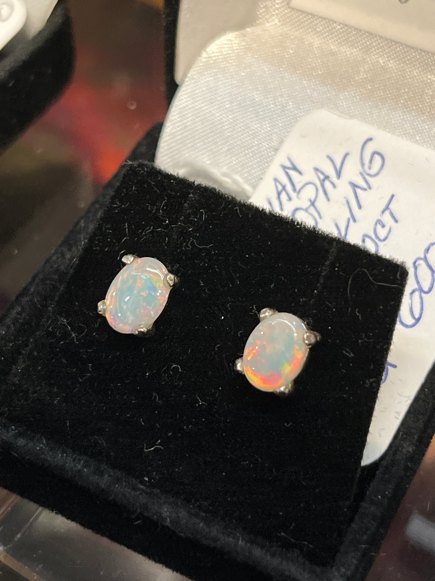 Australian Crystal Opal Stud earrings (.62 & .70 carat)