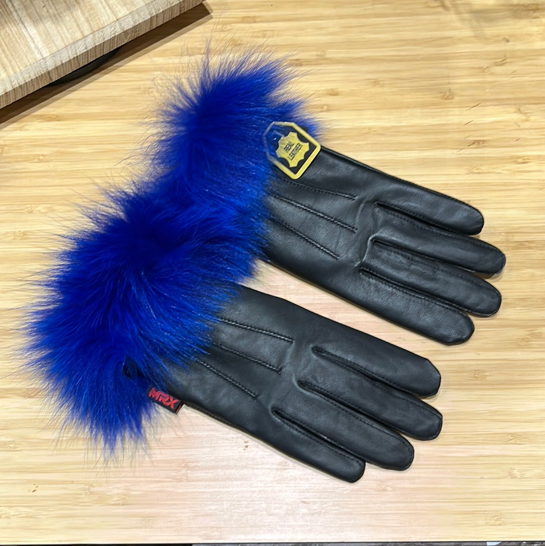 Fur Cuff Lamb Leather Ladies Gloves