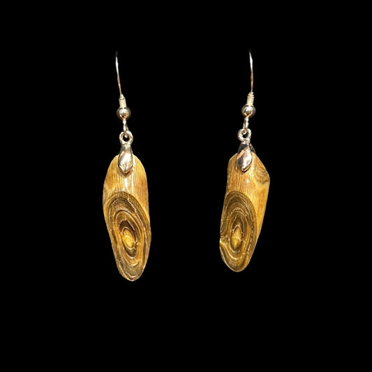 Alaskan Coral Earrings (Large Brown swirl)