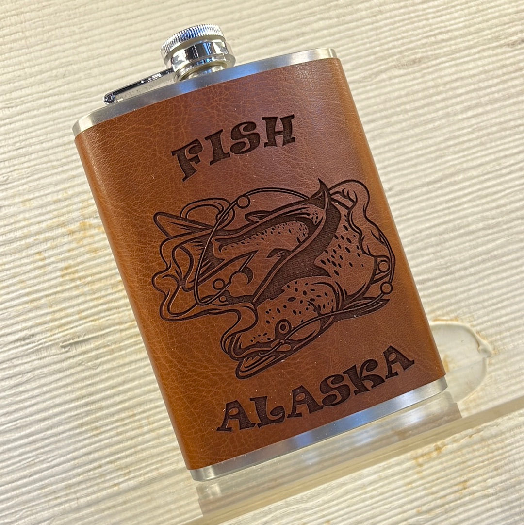 8oz Metal Flask (Fish Alaska)