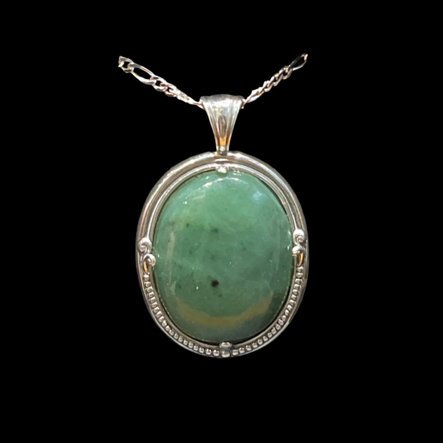 Alaskan Jade pendant in sterling silver