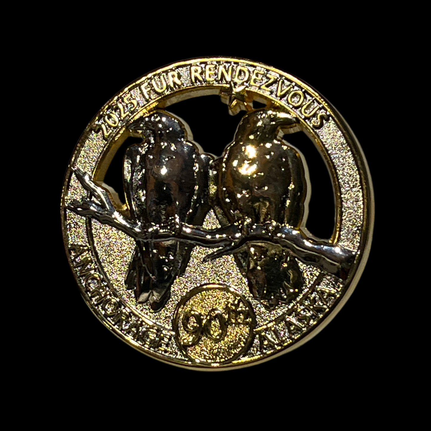 2025 Fur Rondy 90th anniversary special edition Gold & Silver Collector pin.