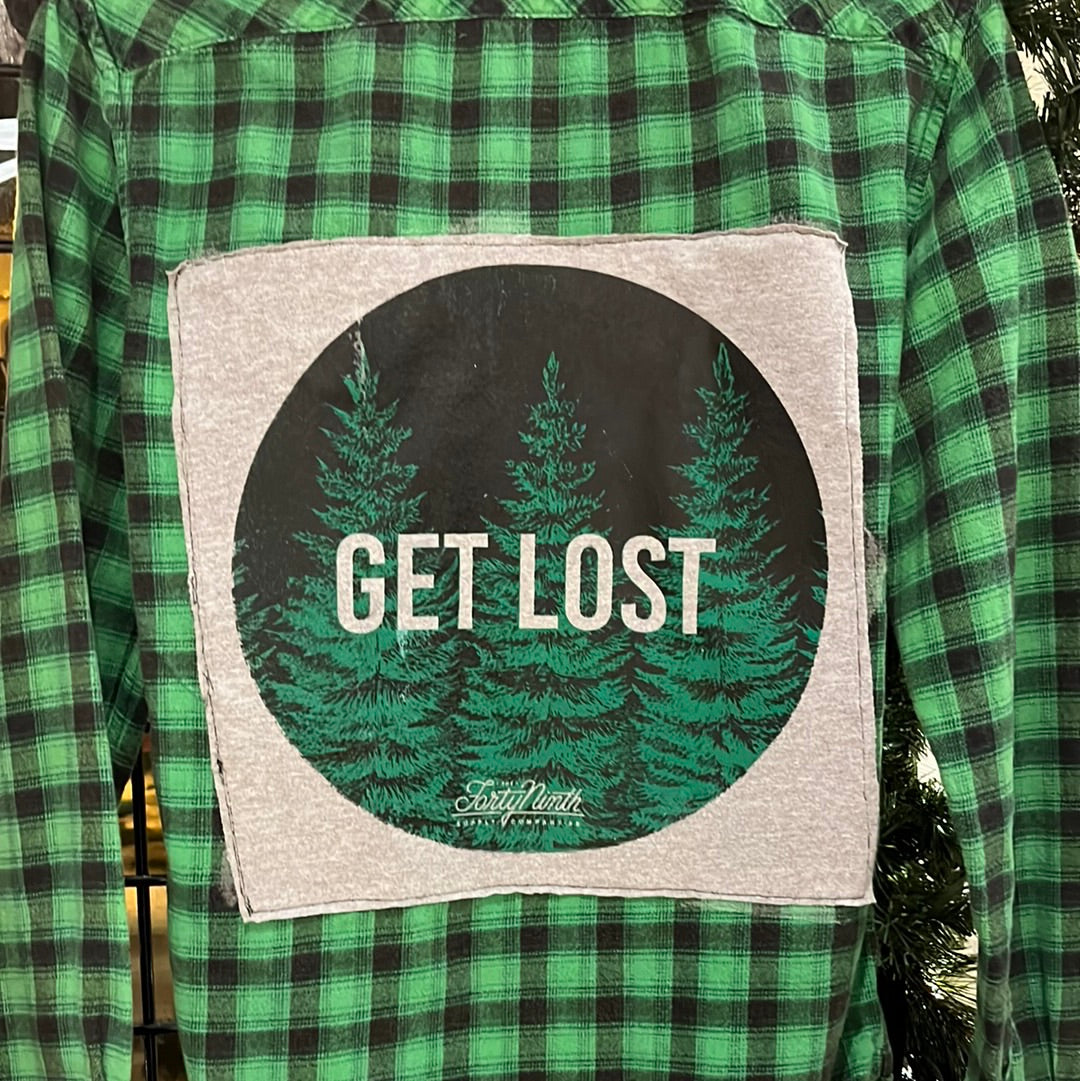 Green Get Lost Flannel, size x-small, by JKinAK