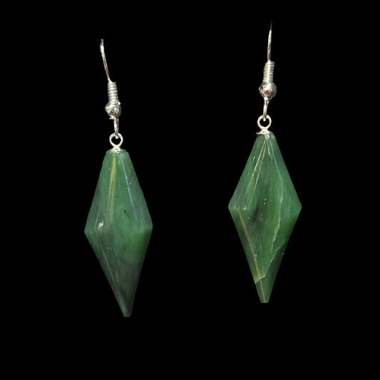 Alaskan Jade Earrings (Thin Diamond)