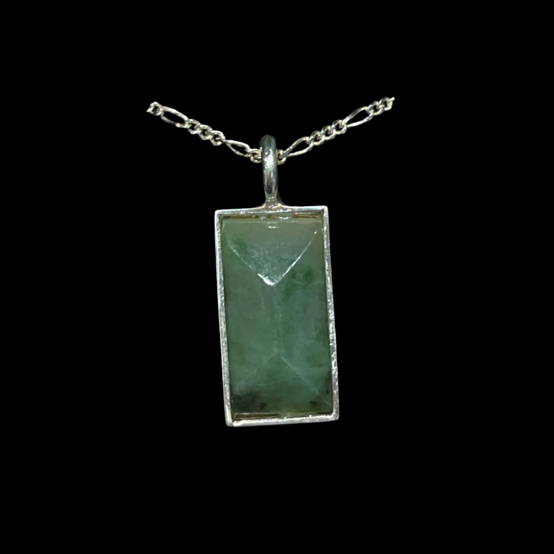 Alaskan Jade Pendant in sterling silver, certified Made in Alaska