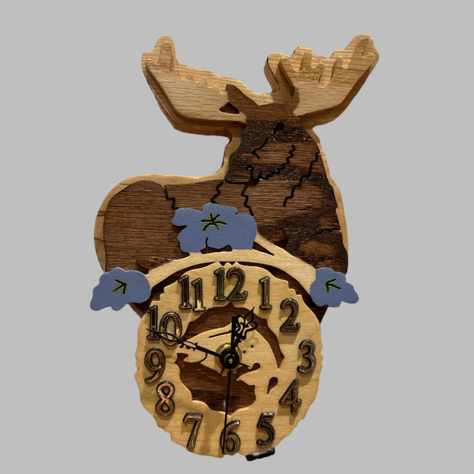 Handmade Moose Clock