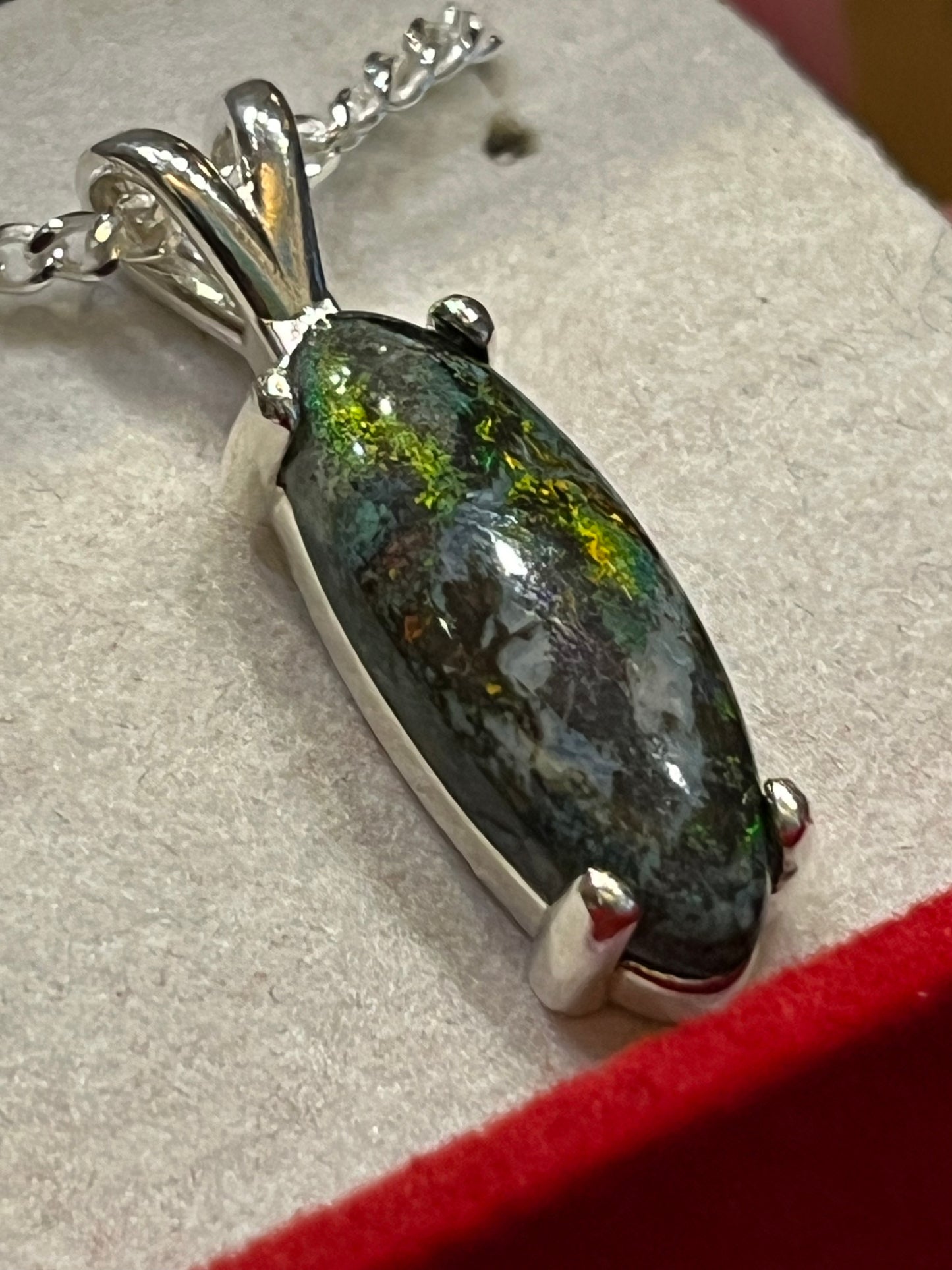 Australian Black Opal Pendant 4.43 ct