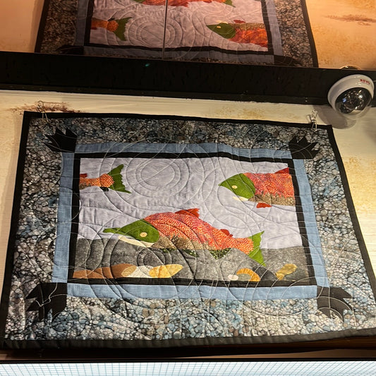 Salmon Wall Quilt (square)