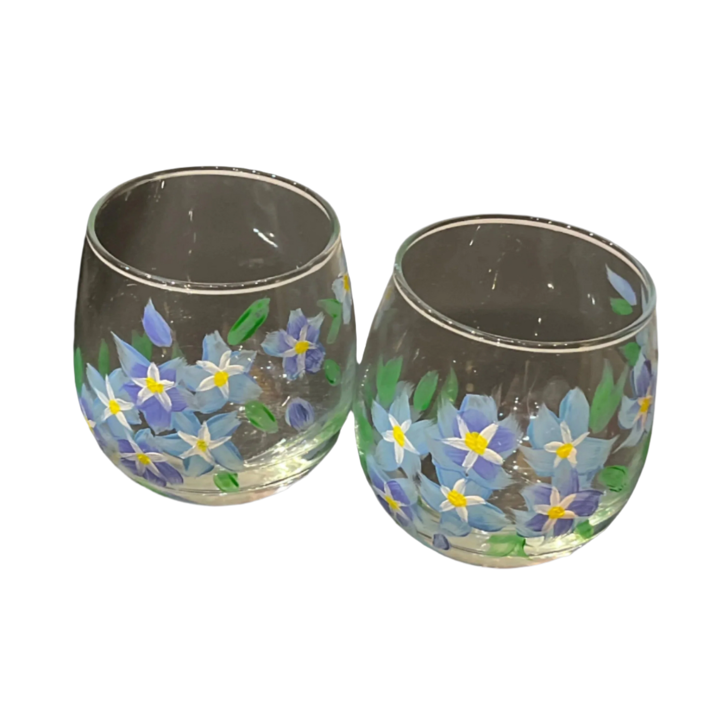 Forget-Me-Not Stemless Wine Set