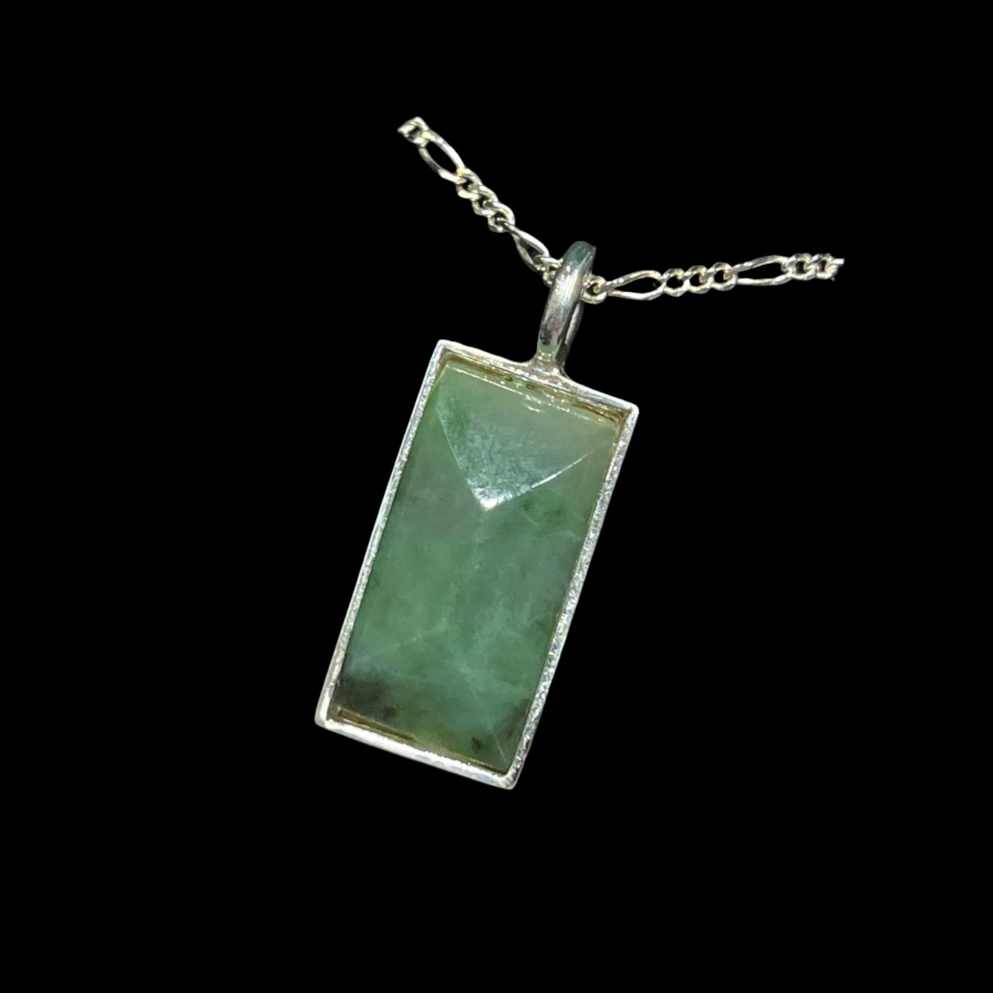 Alaskan Jade Pendant in sterling silver, certified Made in Alaska