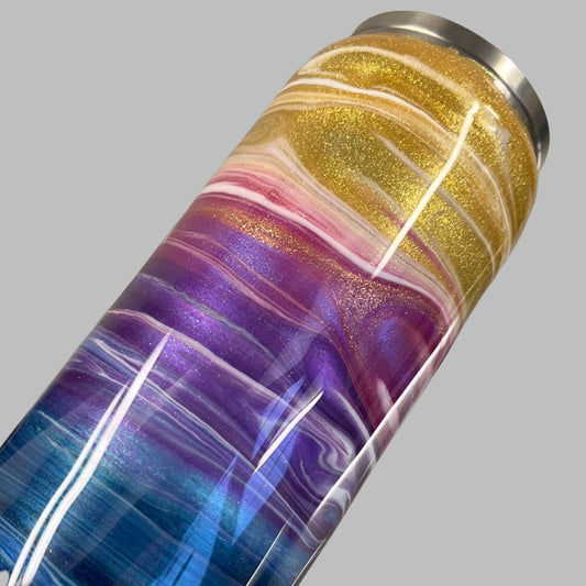 16oz metal Popity Pop Can with resin "Sunset Ocean" finish
