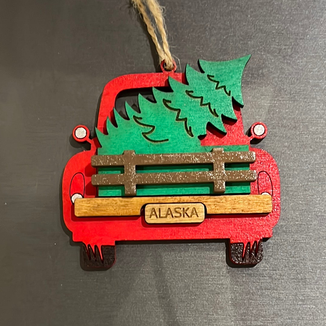 Vintage Truck, Alaska Ornament