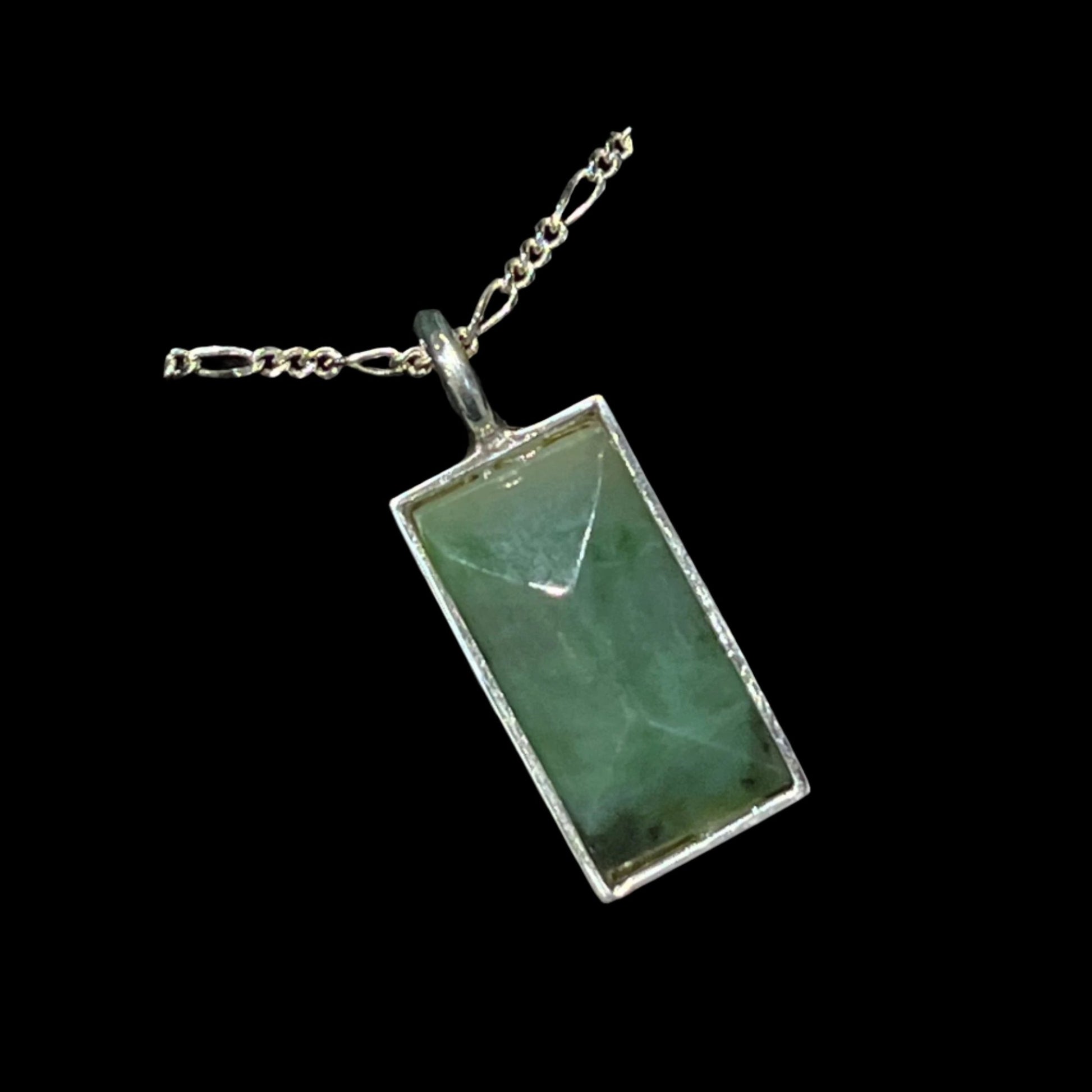 Alaskan Jade Pendant in sterling silver, certified Made in Alaska