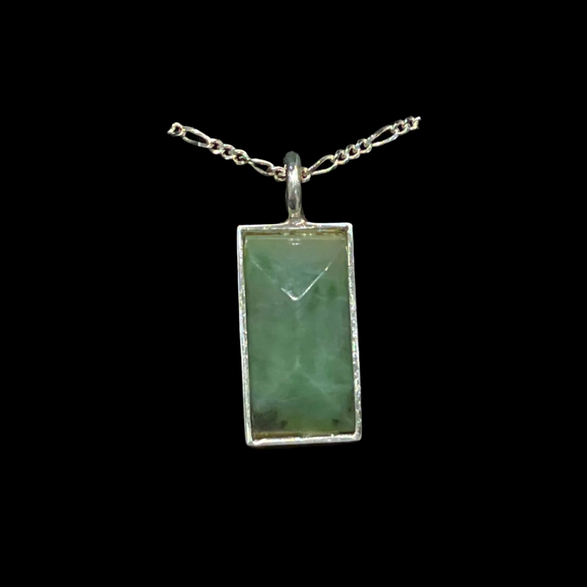 Alaskan Jade Pendant in sterling silver, certified Made in Alaska