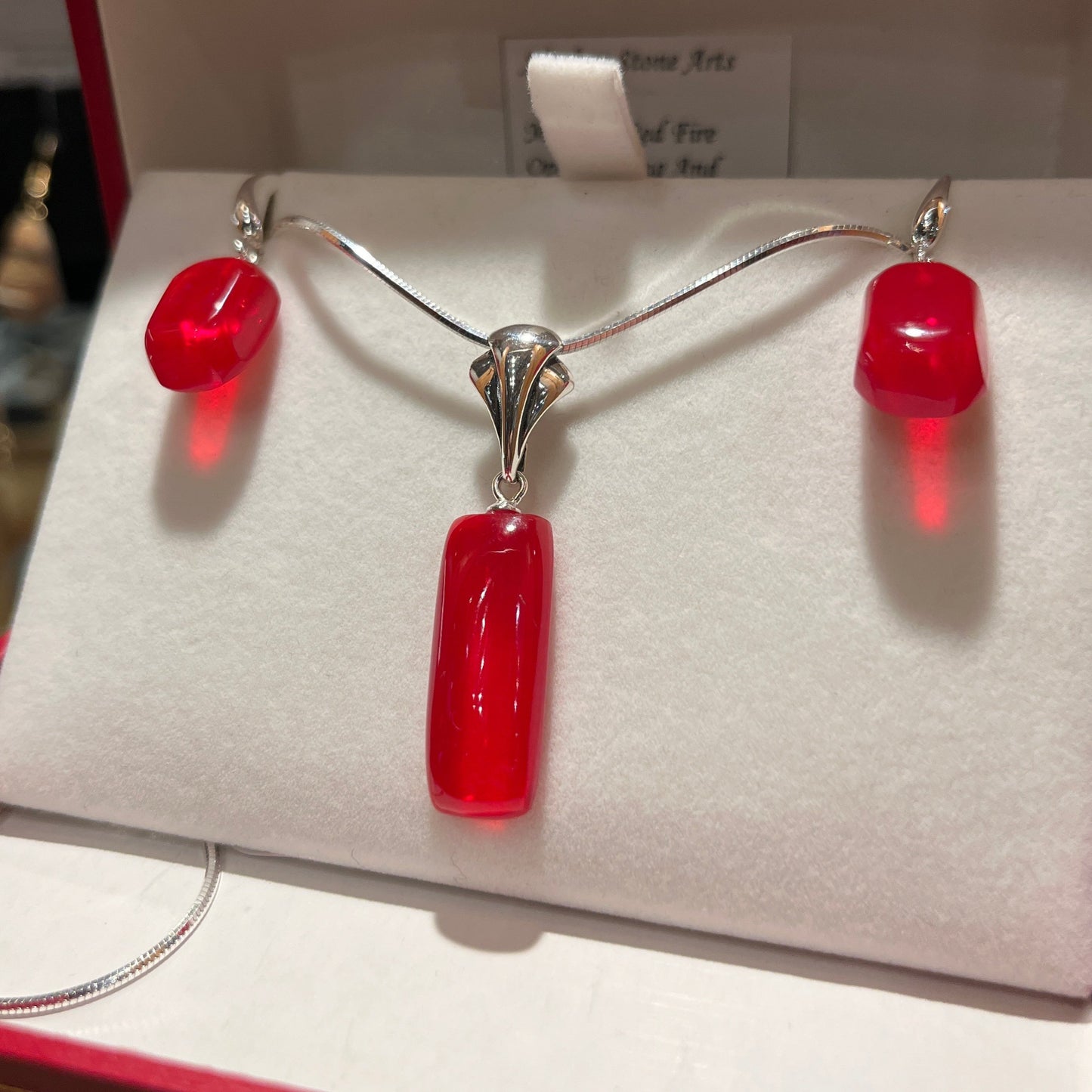 Red Fire Opal in sterling silver