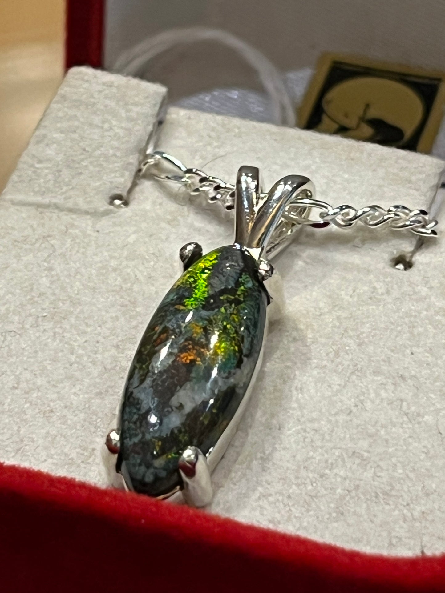 Australian Black Opal Pendant 4.43 ct