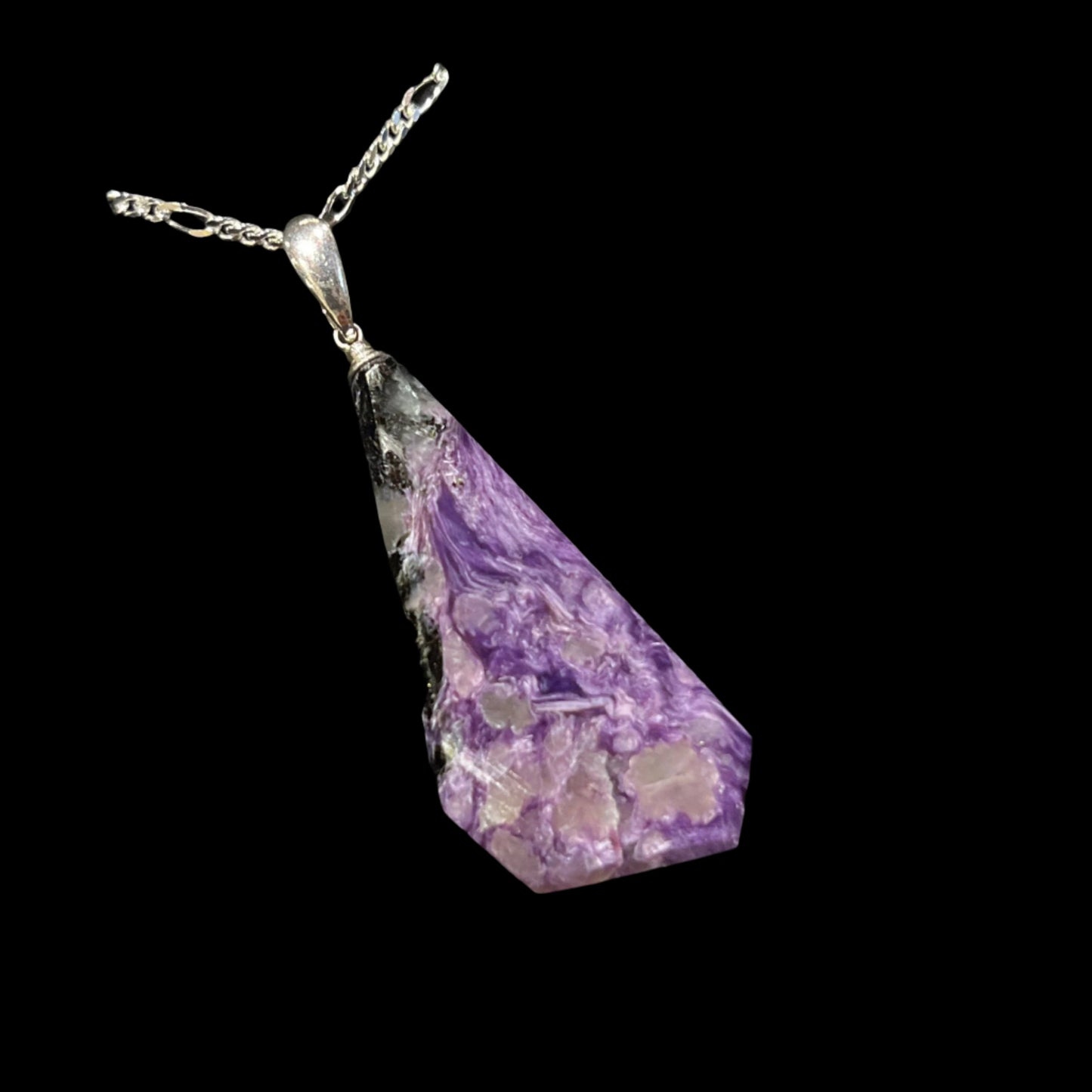 Charoite Pendant (Beveled Triangle)