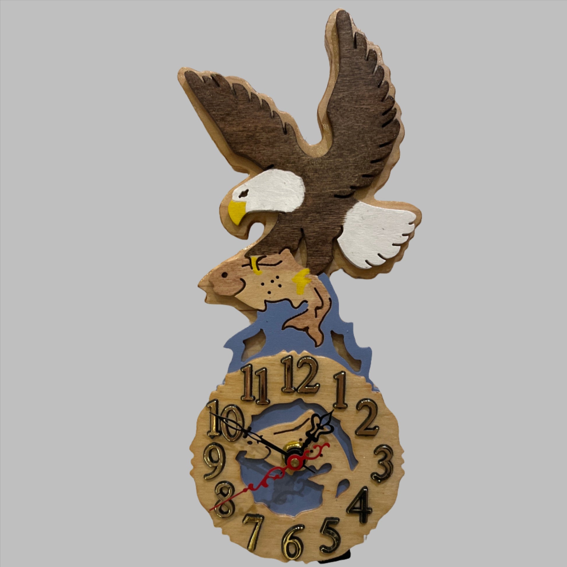 Alaskan eagle pendulum clock