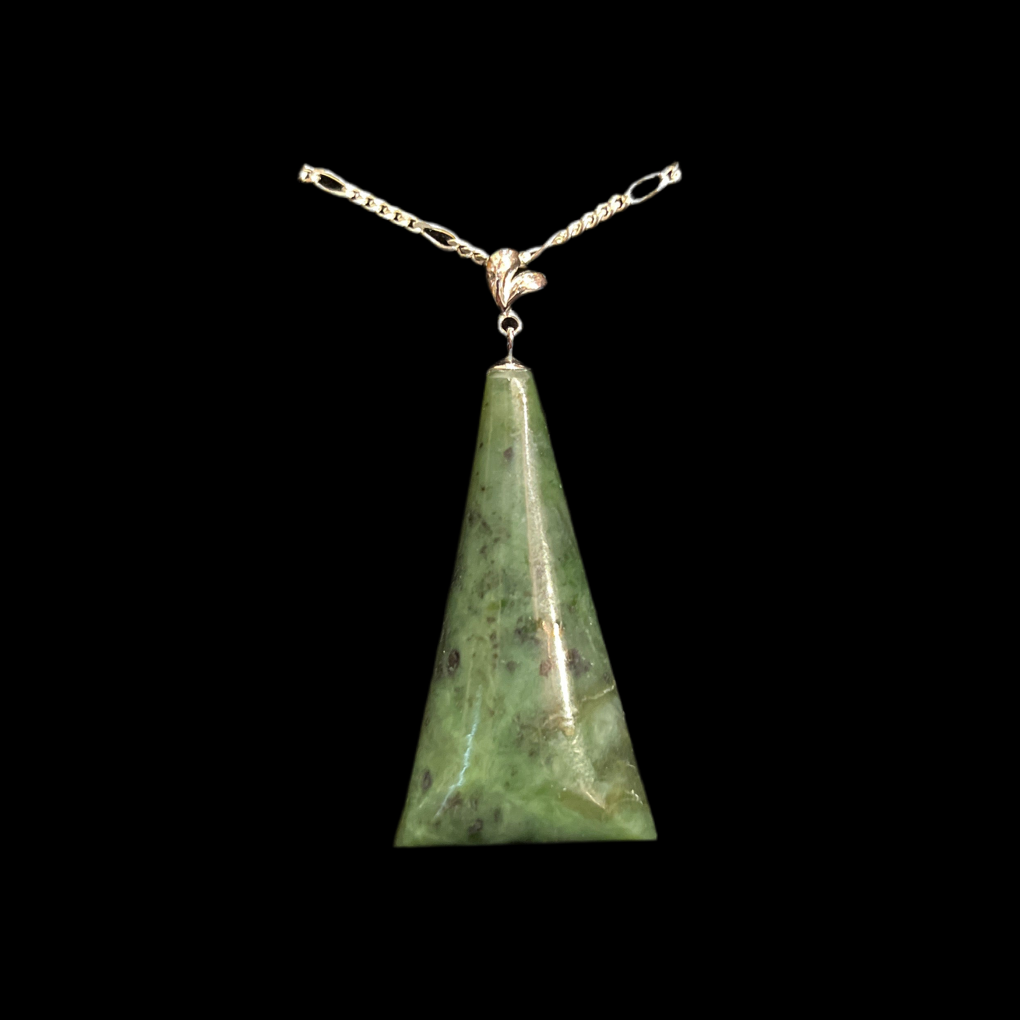 Alaskan Jade Pendant (Long Triangle leaf bail)