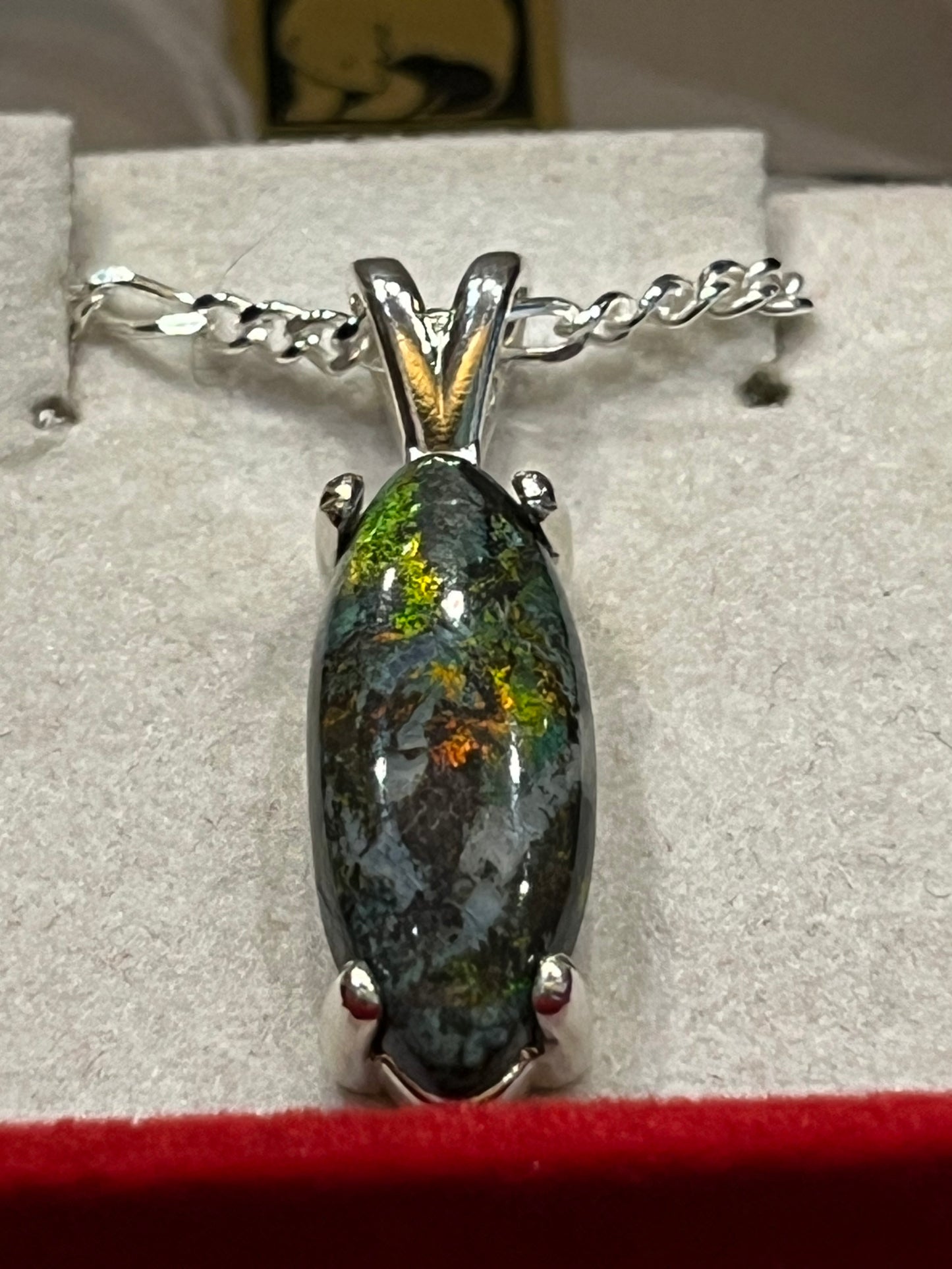 Australian Black Opal Pendant 4.43 ct