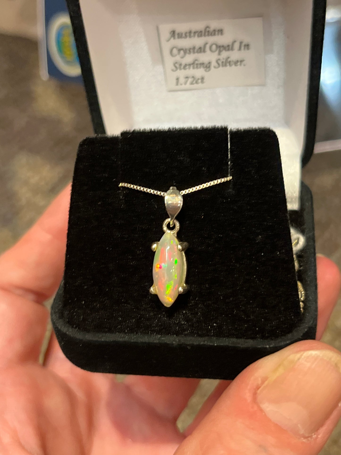 Australian Crystal Opal pendant marquise 1.72 ct