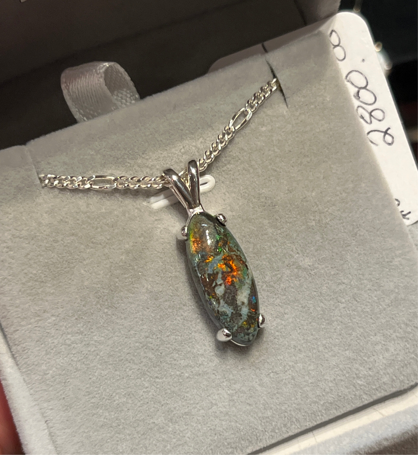 Australian Black Opal Pendant 4.43 ct