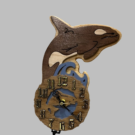 orca whale pendulum clock