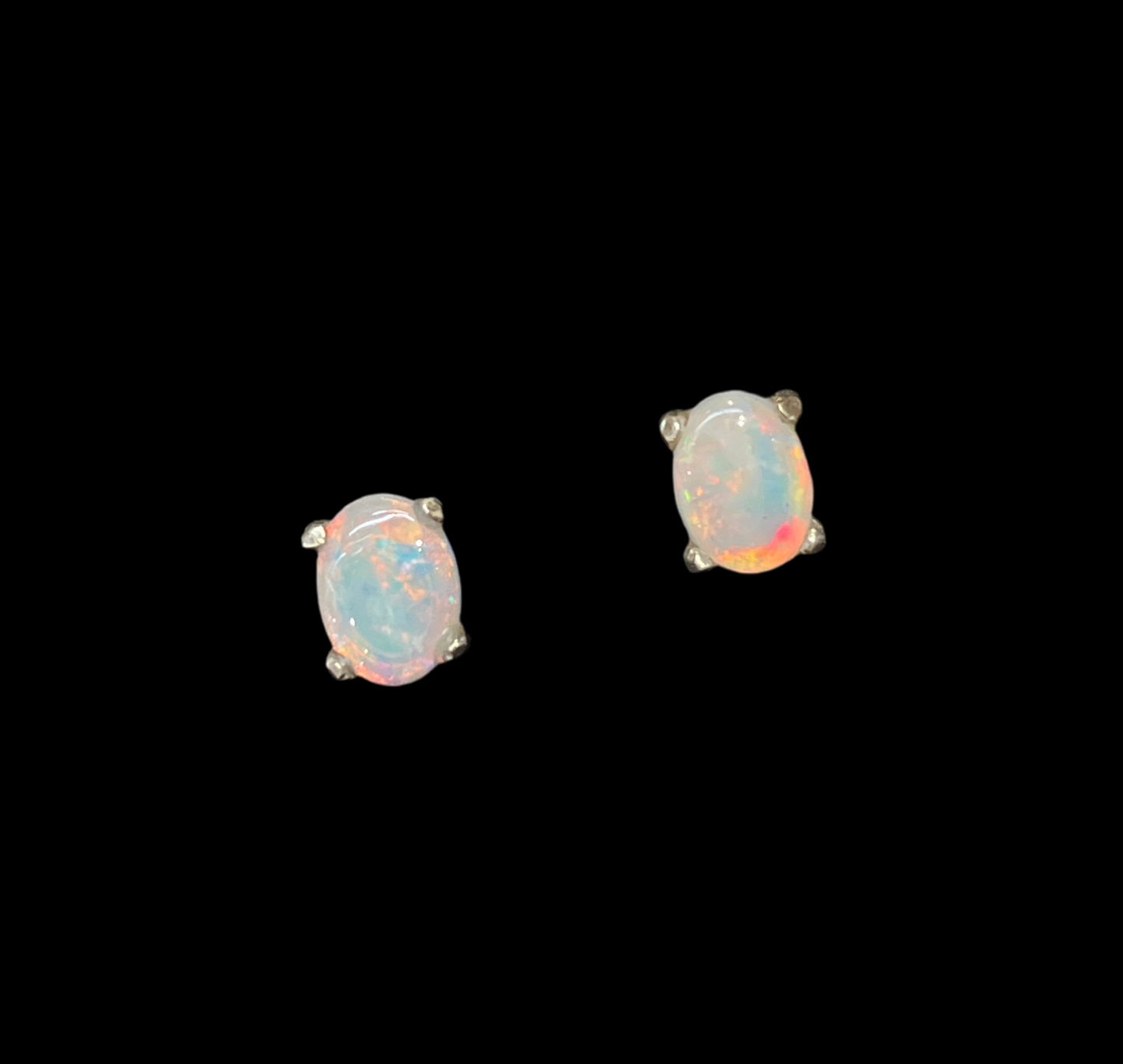 Australian Crystal Opal Stud earrings (.62 & .70 carat)