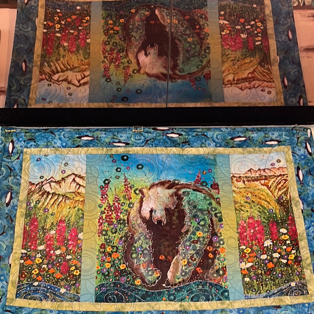 Bear in Wildflowers Quilt