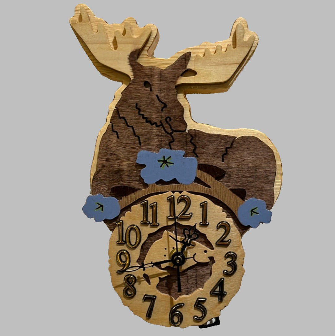 Handmade Moose Clock