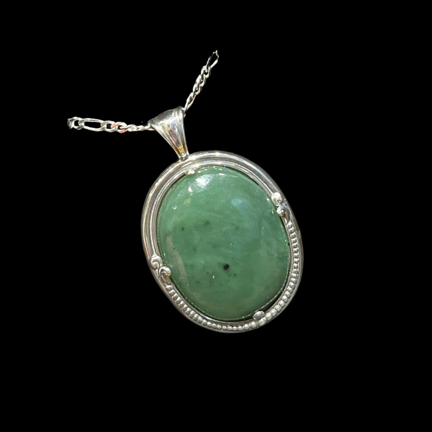 Alaskan Jade pendant in sterling silver