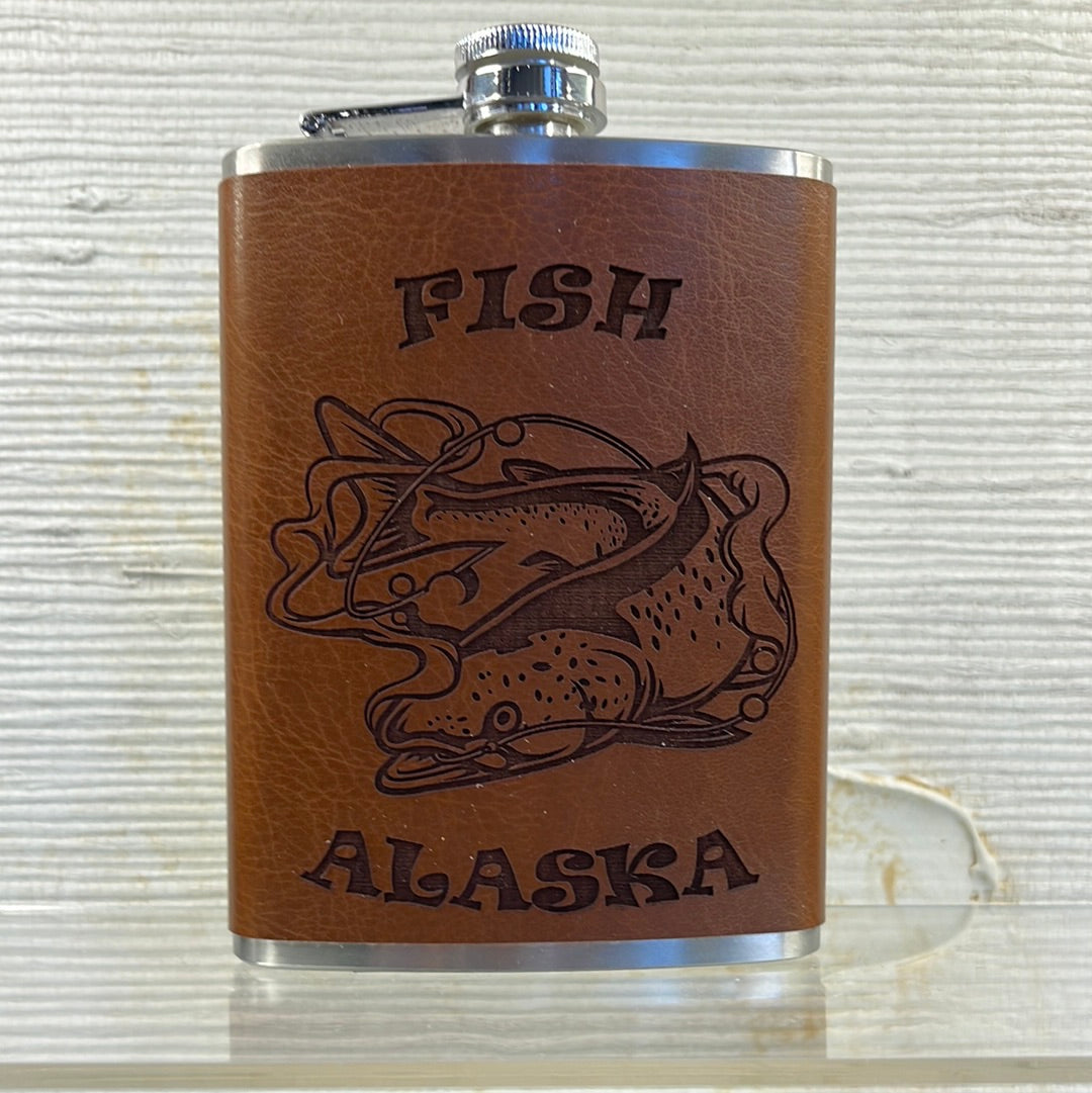 8oz Metal Flask (Fish Alaska)