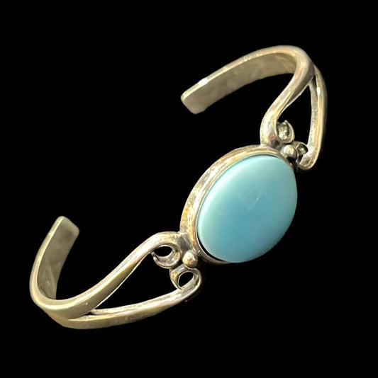 Larimar in sterling silver cuff