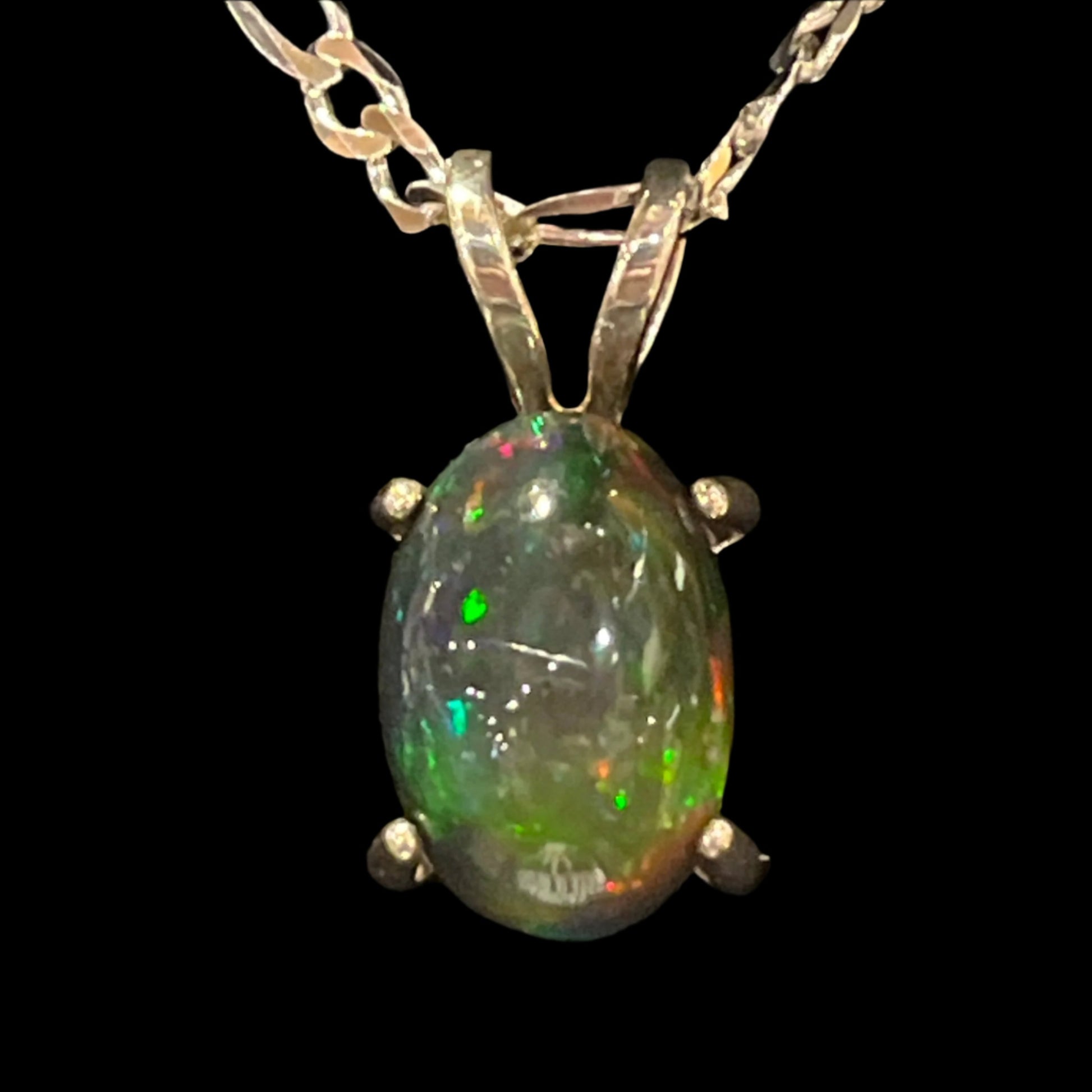 Australian Black Opal Pendant