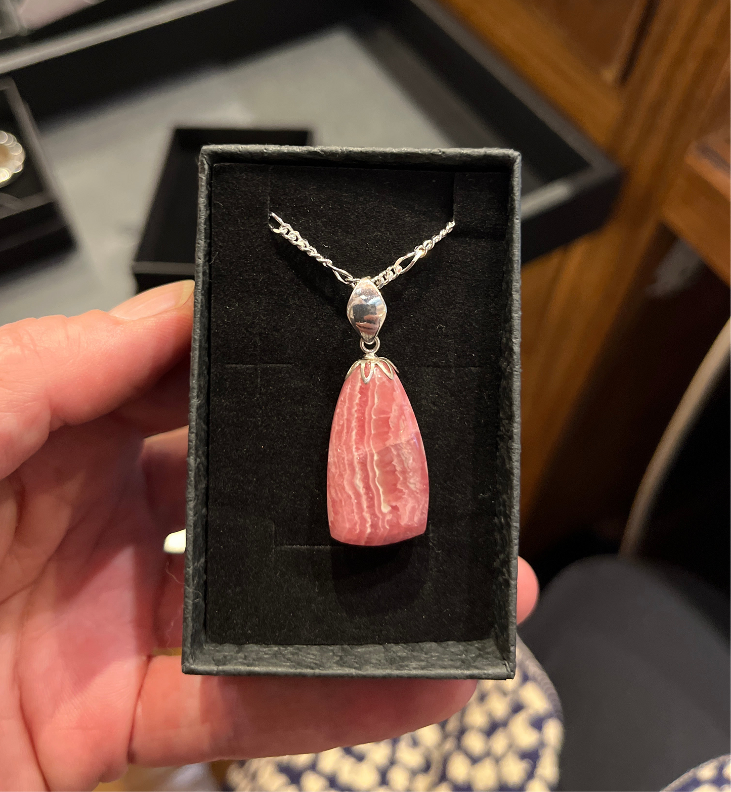 Pink Rhodochrosite Pendant