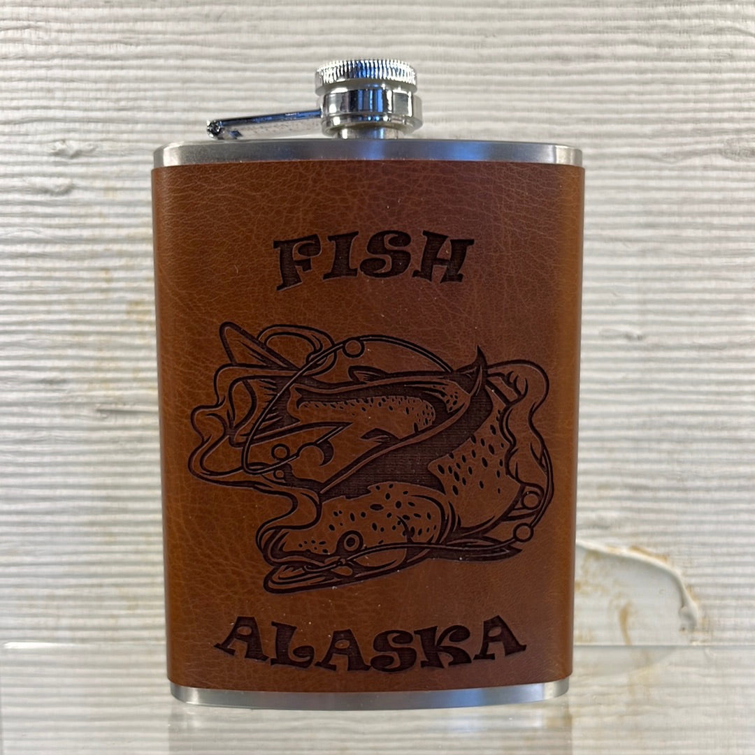 8oz Metal Flask (Fish Alaska)