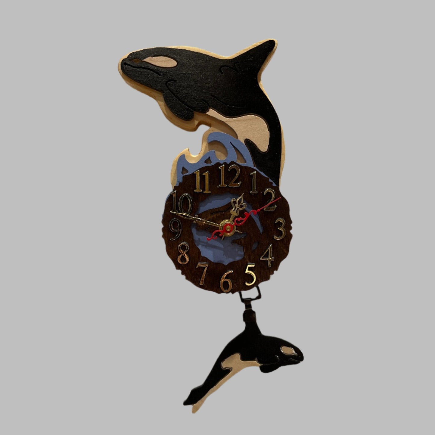 Orca Whale clock, handmade in Alaska