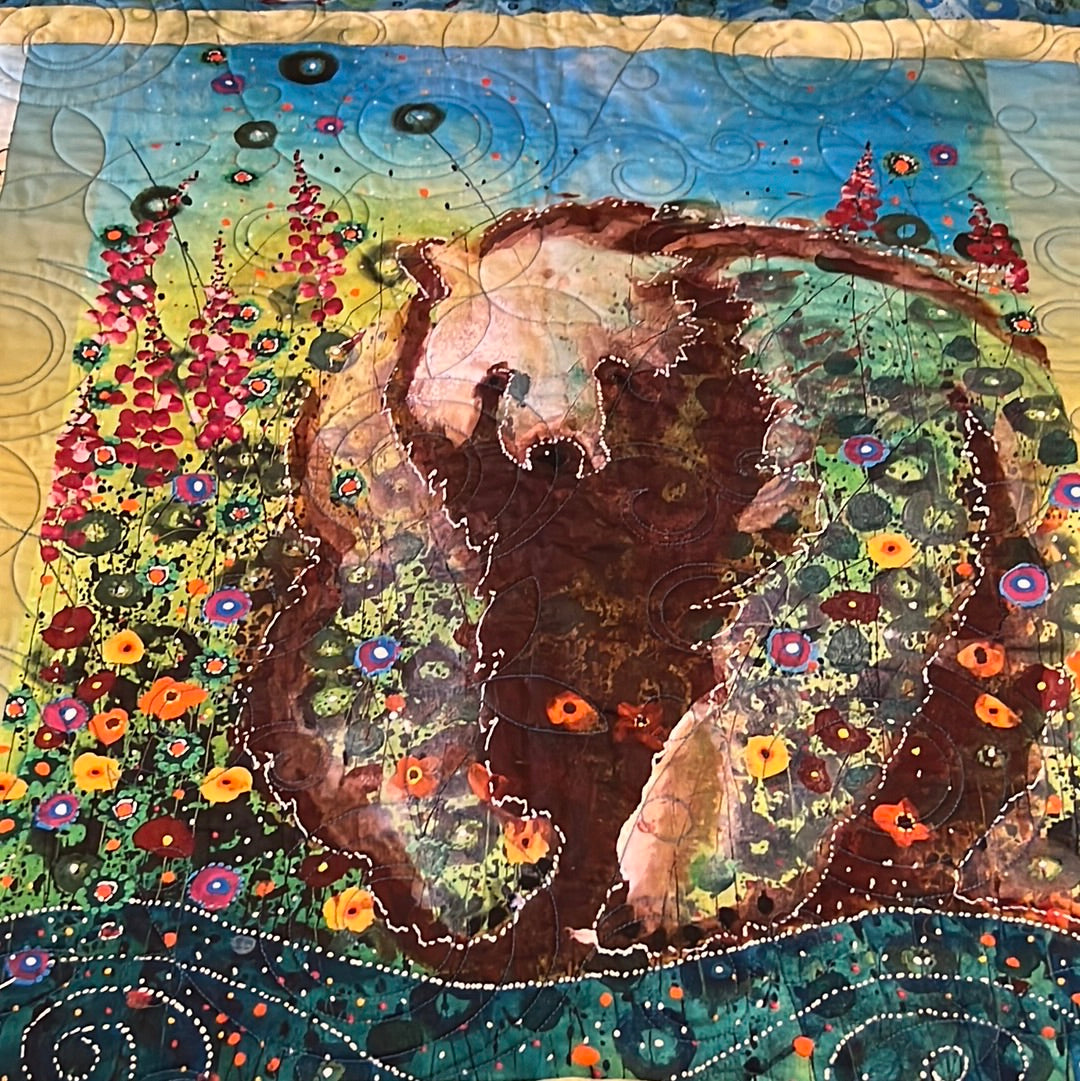 Bear in Wildflowers Quilt