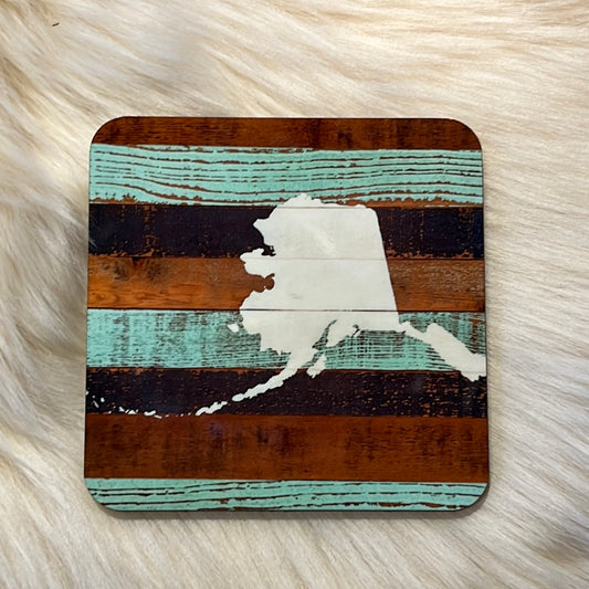 3.75”x 3.75” Square cork Alaska Coaster