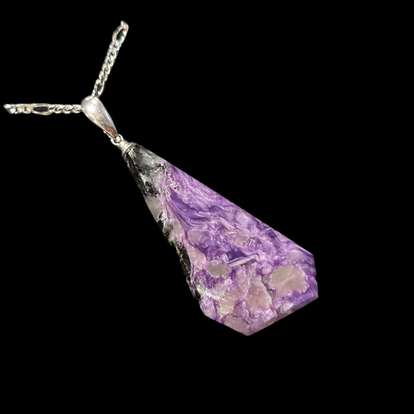 Charoite Pendant (Beveled Triangle)