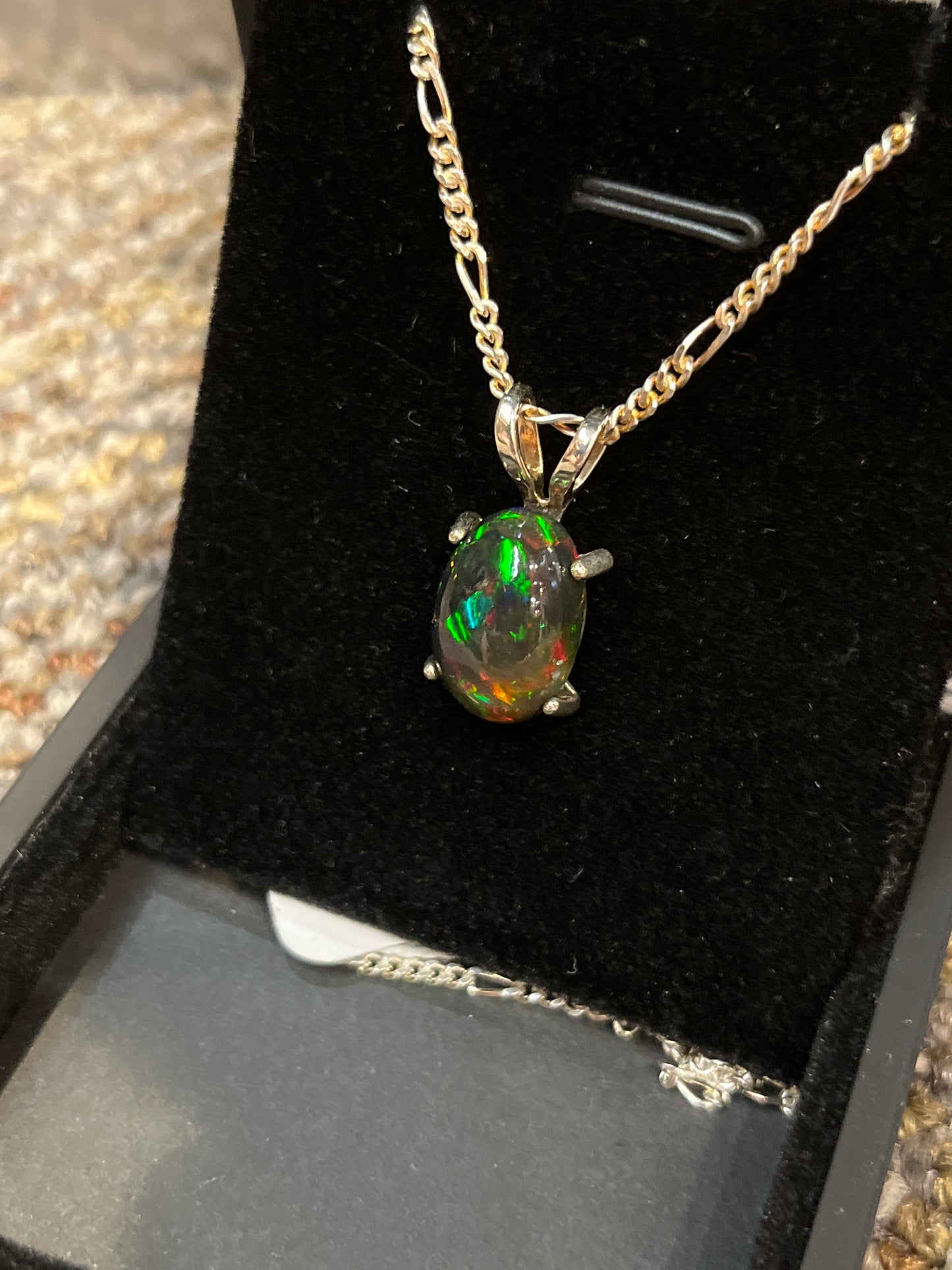 Australian Black Opal Pendant