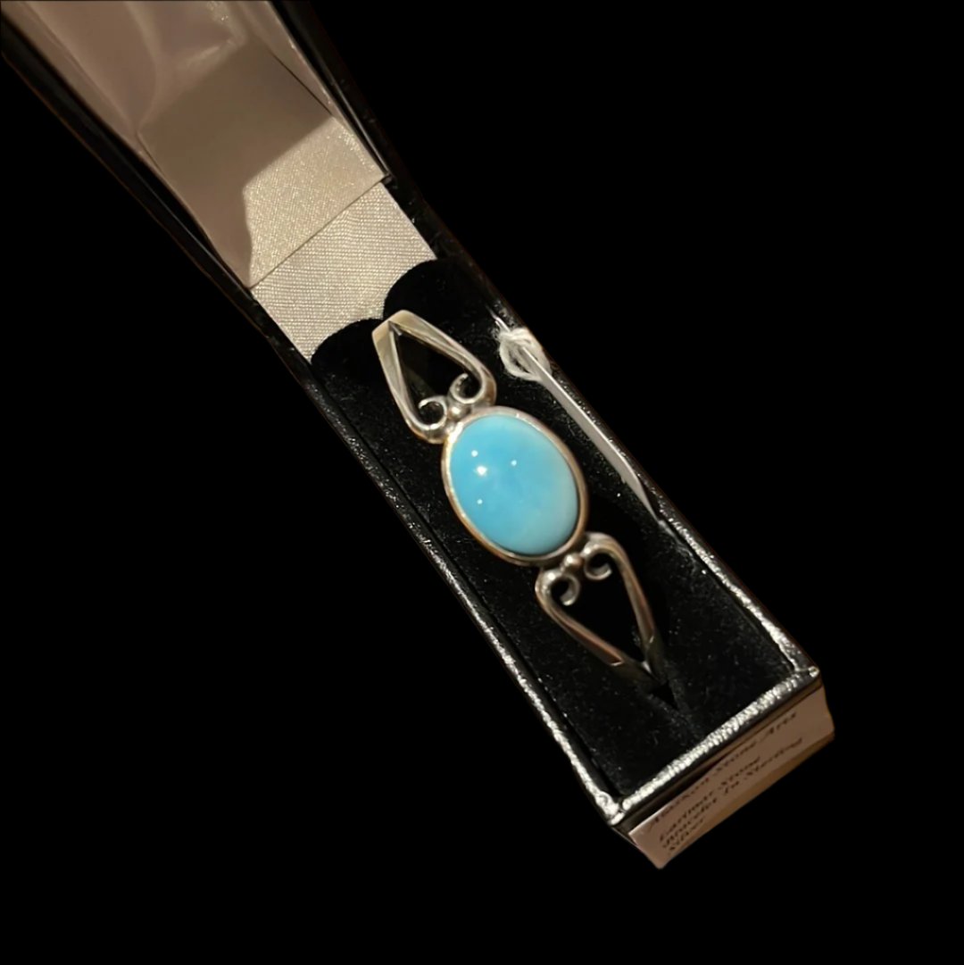 Larimar in sterling silver cuff