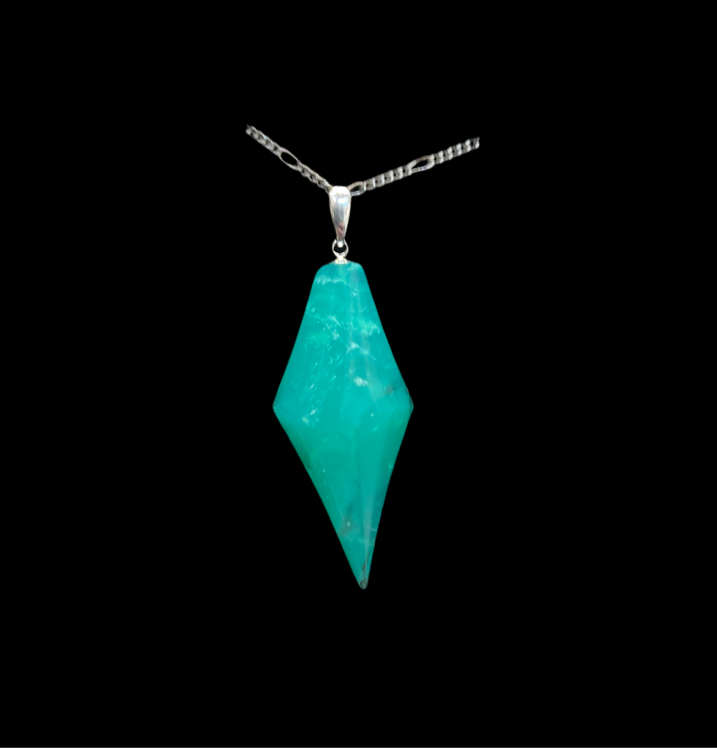 Chrysoprase Pendant (Long Diamond)