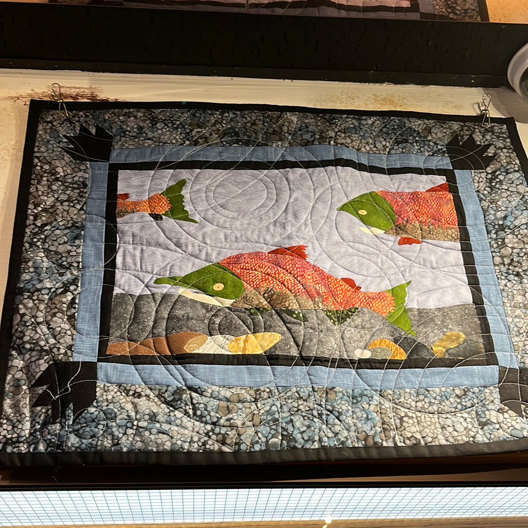 Salmon Wall Quilt (square)