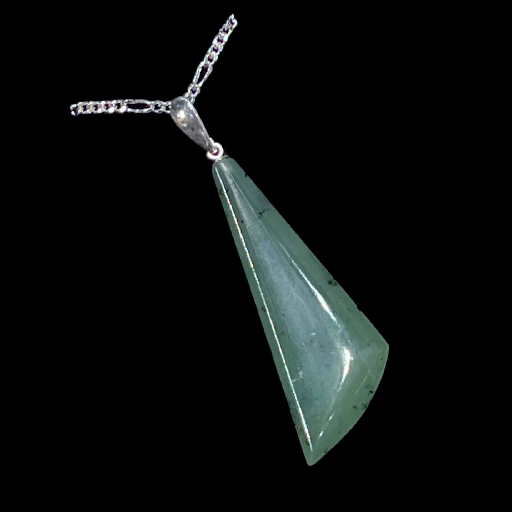 Alaskan Nephrite Jade Pendant in sterling silver. Certified made in Alaska 