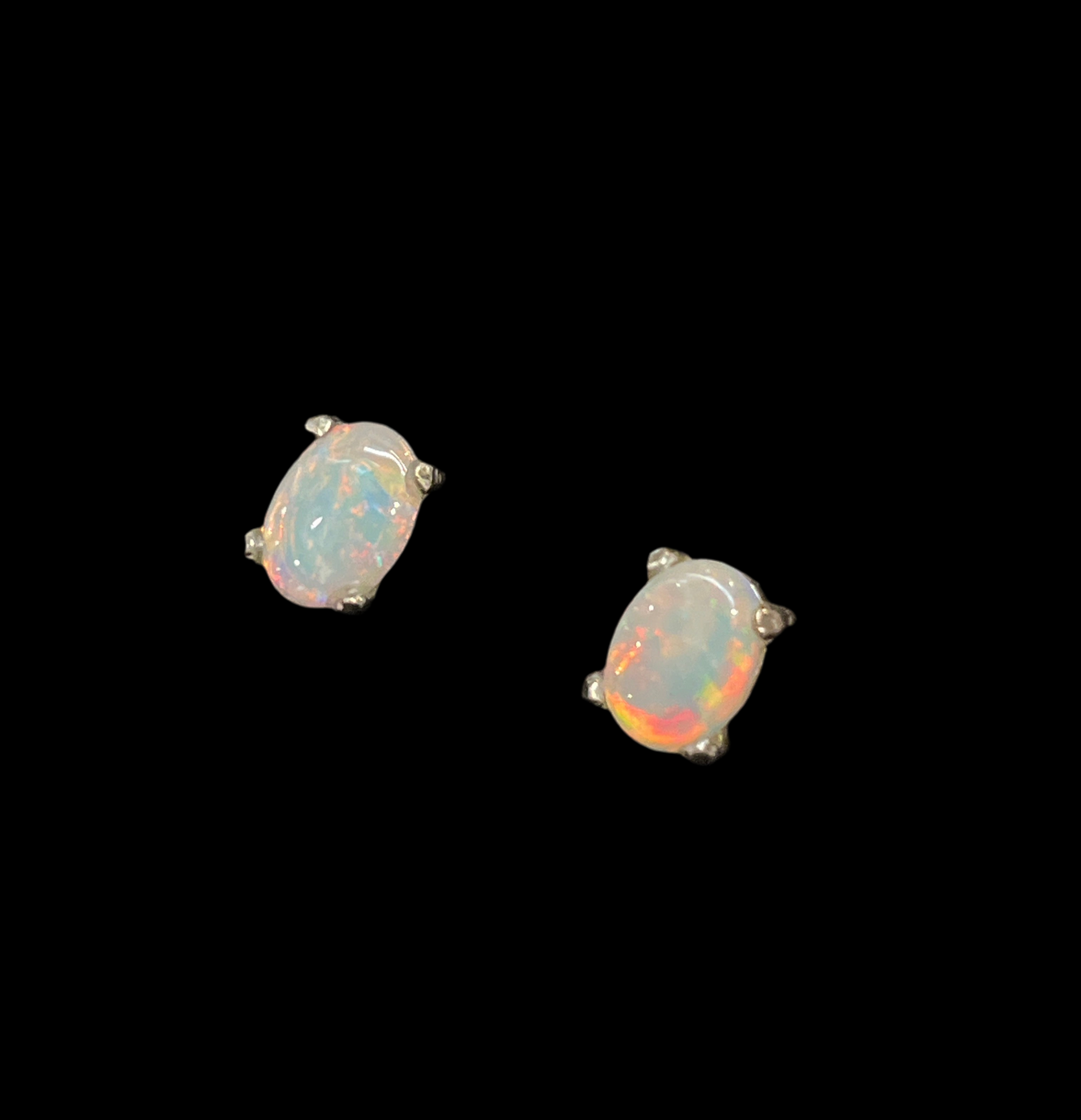 Australian crystal opal stud earrings ib sterling silver 